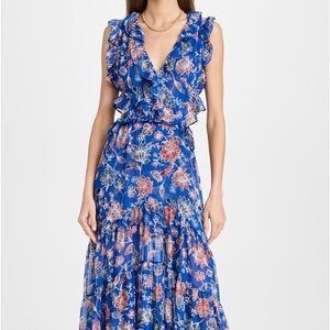 $395 MISA Natasha Floral Cutout Maxi Dress